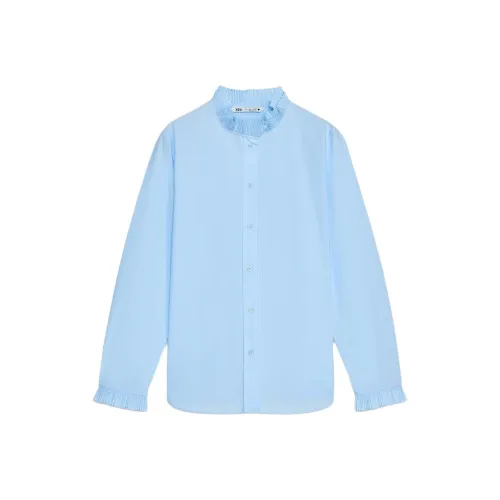 ZARA ZW Series Рубашка Женская Светло-Синяя