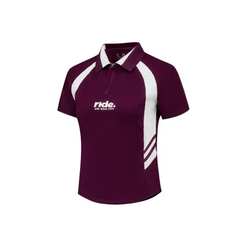 QIAODAN Variety Тренировки Коллекция Поло Женские Темная ягода Фиолетовый Джордан-белый