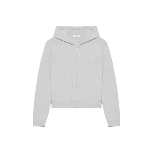 ARITZIA Кашемир С капюшоном ZIP UP Кашемир Свитер Женские Heather Chrome