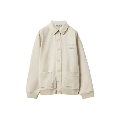 MIU MIU Куртки и Пальто Женские Мел Белый