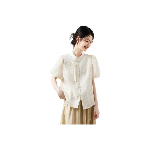 XINFEIYU Экрю Женские Рубашки