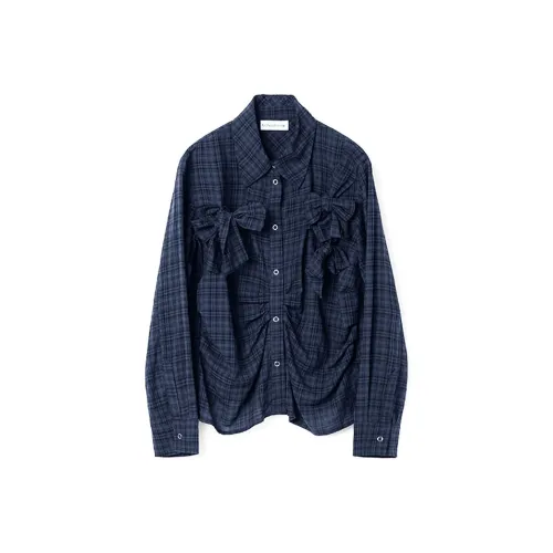 SLEEP AT 11 Клетчатая рубашка женская синяя