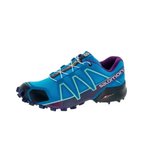 Кроссовки для бега Salomon Collaboration Speedcross 4, низкий топ, синие, женские