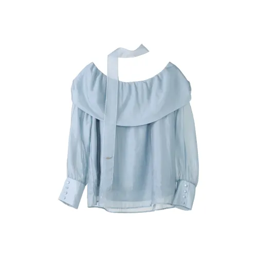 Fstudio Весна Корейский стиль Лента Дизайн Off The Плечо Топ Рубашка Женские