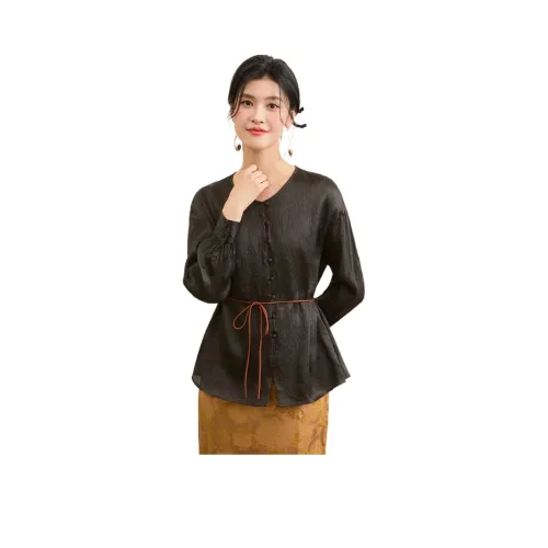 JINJU Черные Женские Рубашки