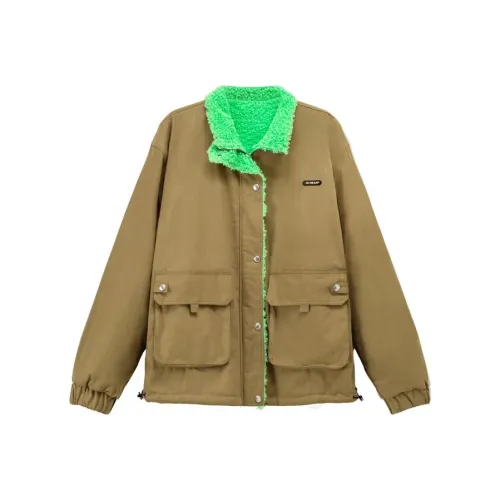 NO ONE ELSE Куртки Пальто Унисекс Горчично-зеленый