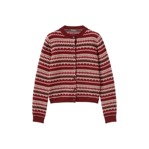 Loro Piana Weathering Стальной & Конфетный цвет Яблоко Красный Женские Кашемировые Свитеры