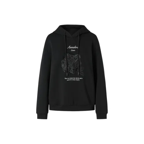 JZ. ANNAKRO Свитшот Женский Без рисунка Черный