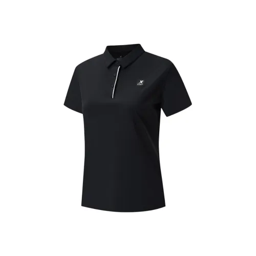 XTEP Variety Тренировки Коллекция Поло Женские Глубокий черный