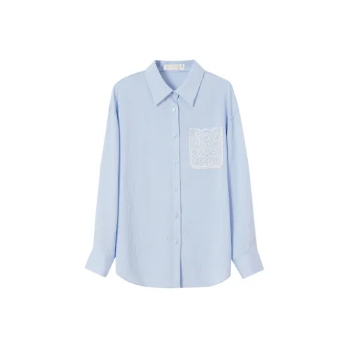 SENTUBILA Рубашка Женская Синие Полосы Узор