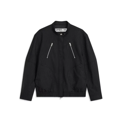 OPEN YY Stripe Bomber Куртка Куртки Пальто Женские Морской синий