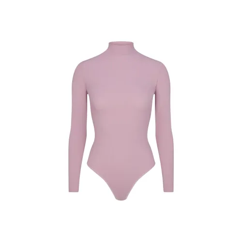 SKIMS FW24 Хлопок Rib Водолазка Комбинезон BODYSUIT Женские DUSK Nightfall Цвет