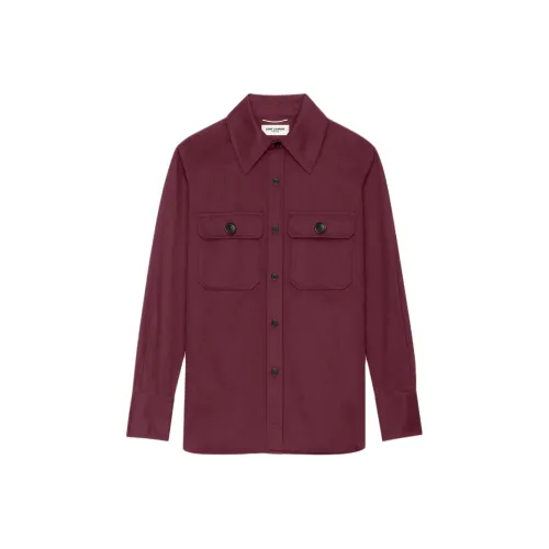 SAINT LAURENT Рубашка Женская Баклажан Фиолетовый