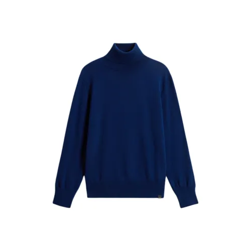 WOOLRICH FW24 Кашемировый свитер женский мелтон синий