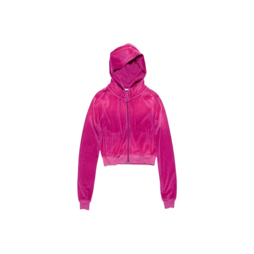 ACNE STUDIOS С капюшоном на молнии свитер бархатные куртки и пальто женские розово-фиолетовый