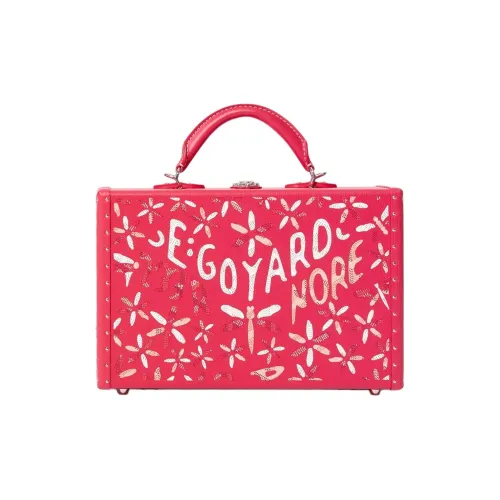 GOYARD Grand Hôtel Chevroches Телячья кожа с Goyardine Холст Твердый Чехол Сумка Женская Розовая