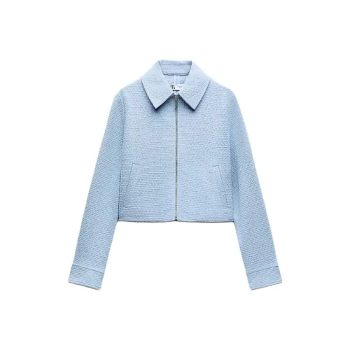 ZARA Небесно-голубые Женские Куртки