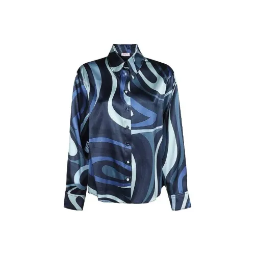 EMILIO PUCCI Marmo Принт Рубашка Женская Синяя