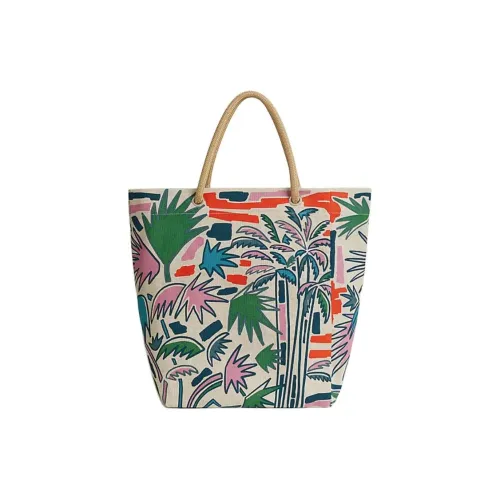 HERMES Пляж 100% хлопок Сумка Женские Церулеан Зеленый Коралловый