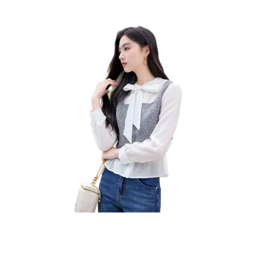 Like The Age Of Water Рубашка Женская Серо-Белая