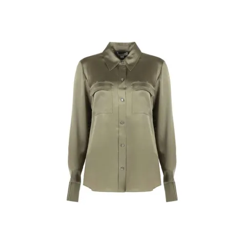 VINCE Оливковые Женские Рубашки