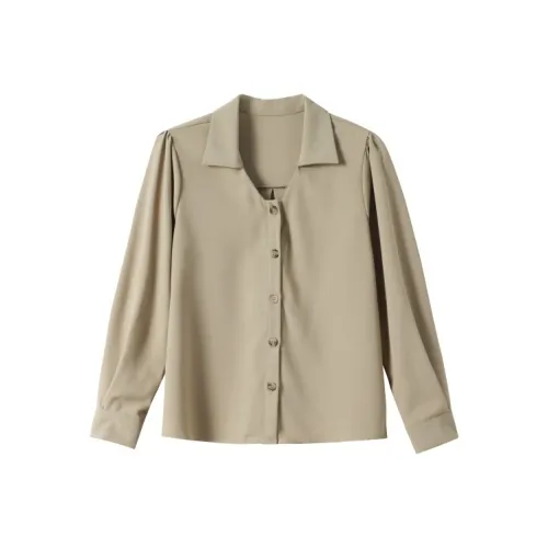 Huagaa Рубашка Женская Оливково-зеленая