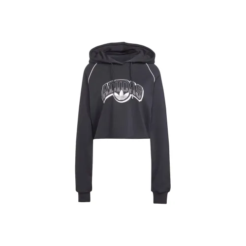 Adidas Originals Cropped Hoodie Толстовка Женская Черная