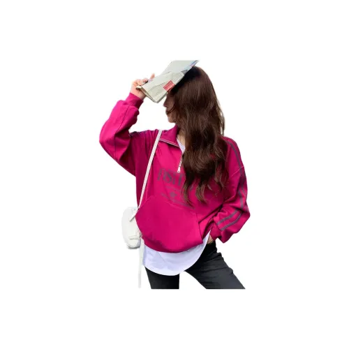 NANING9 Толстовка Женская Розовая Красная