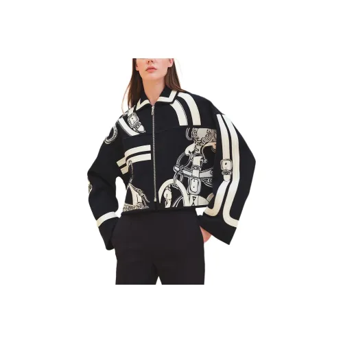 HERMES SS24 Куртки Пальто Женские Черный Синий