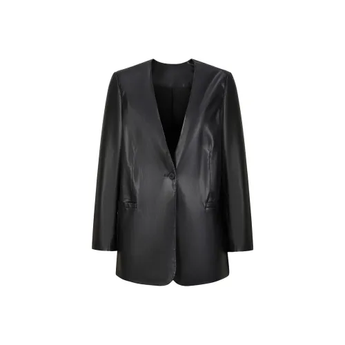 JZ. ANNAKRO Куртки Пальто Женские Без рисунка Черный