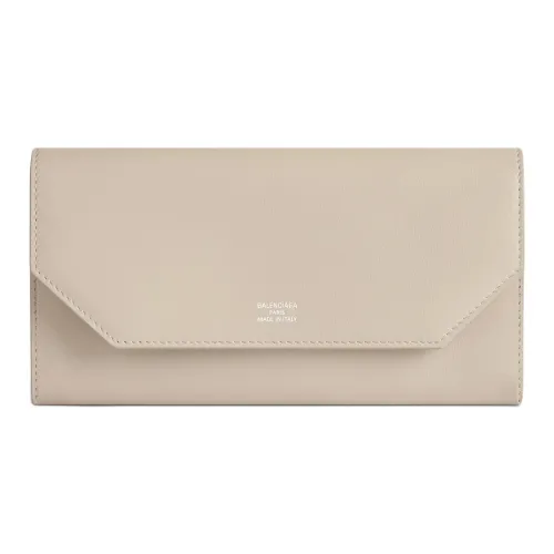 Balenciaga Smooth Calfskin Wallet Women's Beige
