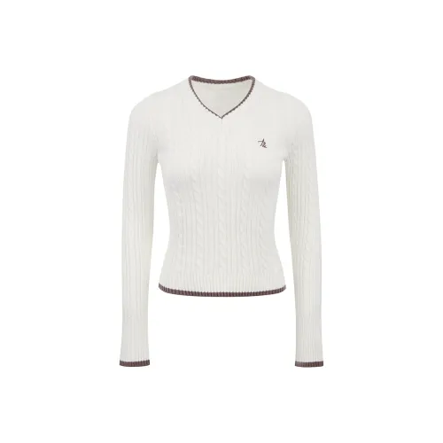 Ariseism Цветовая блокировка V-образный вырез Кружево Трикотаж Осенний и Зимний Новый свитер Топ Женские