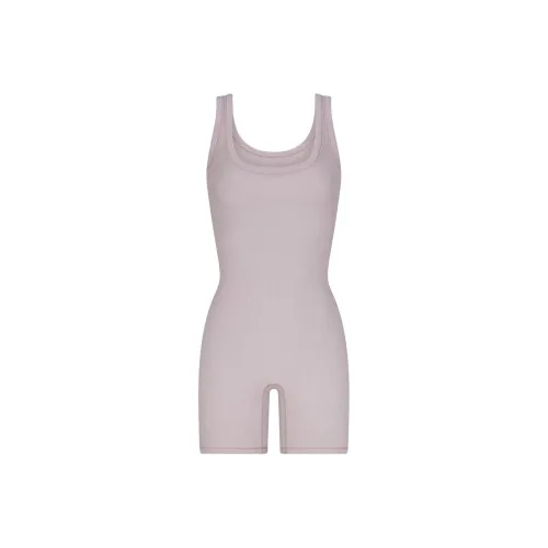 SKIMS SS24 Summer Collection Хлопок Rib Onesie Комбинезон Женский OYSTER OYSTER