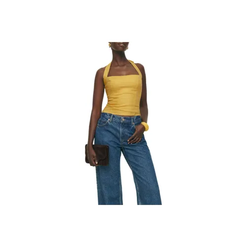 Reformation Malika Linen Top Tank Top Women's Sunflower