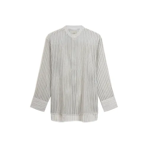 Calvin Klein SS25 VX0 Белое основание Полосы Женские Рубашки