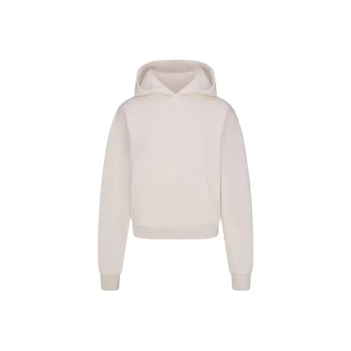 SKIMS Holiday Collection FW24 Cotton Fleece CLASSIC Hoodie Sweatshirt Women's Heather Oatmeal Heather Oatmeal