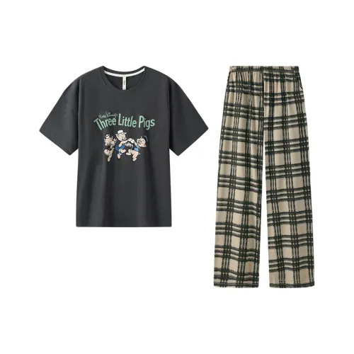 Gongdie X Disney Пижамный комплект Женские Черный Серый