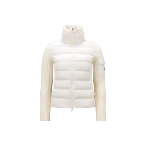 Moncler Padded Corduroy Collection Утепленный Кардиган из Шерсти Пуховик Женская Белая