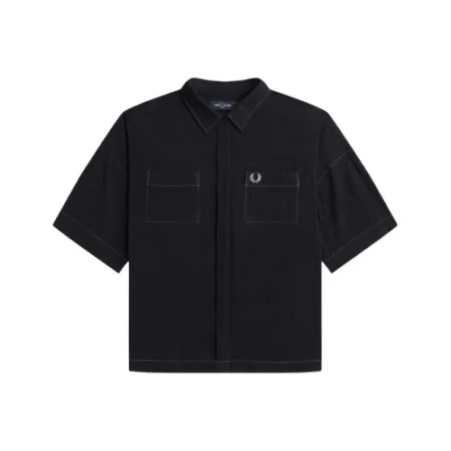 FRED PERRY Прозрачная рубашка женская черная