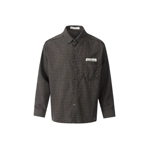 YEARNED Рубашка Унисекс Коричневая Клетка