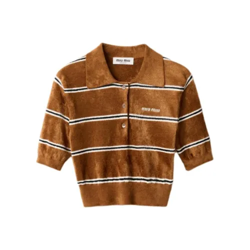 MIU MIU SS25 Поло Женские Табачный