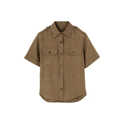 Loro Piana SS25 Рубашка Женская Коричневая