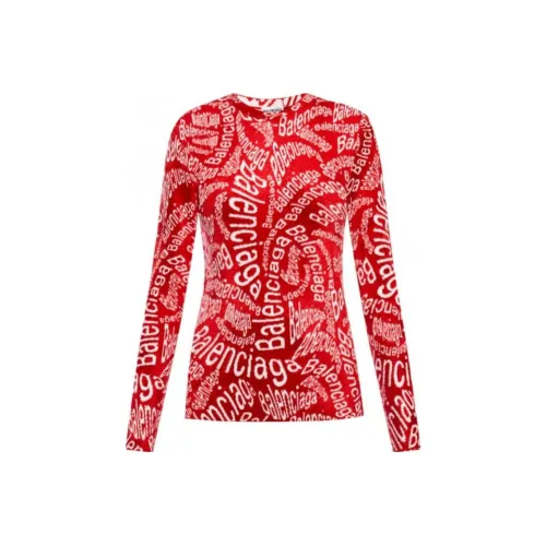 Balenciaga Свитшот Стандартный крой Женский Красный