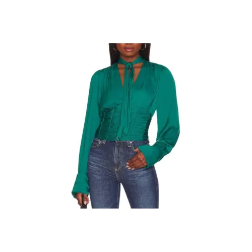 FREE PEOPLE Рубашка Женская Зеленая