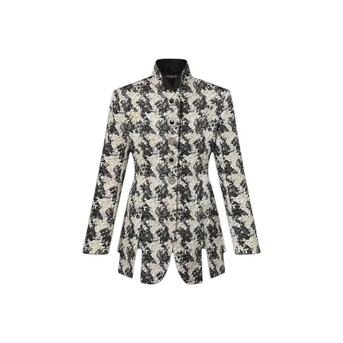 LOUIS VUITTON Гусиная лапка Шелк Фрок Куртка Куртки Пальто Женские Черный