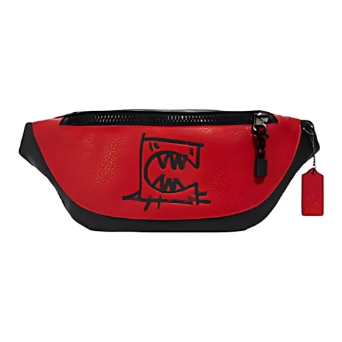 COACH X Guang YU Коллаборация Warren Зернистая кожа личи Кожа Бананка Большой Мужской Красный