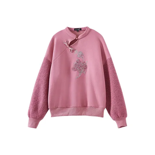 OUNIXUE Свитшот Женский Персиково-Розовый