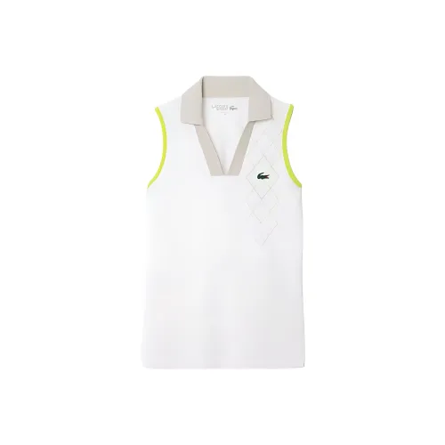 LACOSTE Белый / Серый/Желтый Женские Поло
