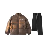 Комплект одежды (Кофейный топ + Черные штаны с флисовой подкладкой)