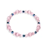 Розовый браслет с глазом демона 02